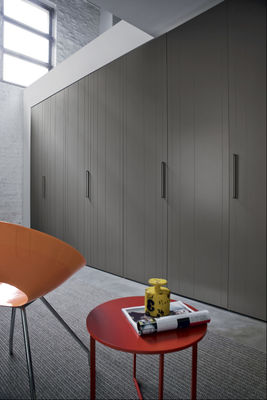 Grey Design PVC Bedroom Wardrobe Flat Eased Edge ODM OEM