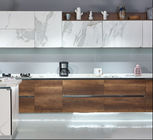 Antifouling Stone Kitchen Cabinets Waterproof White Cabinets White Quartz Counter