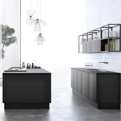 Black Matte Laminate Sheet Kitchen Cabinets Furniture Modular Kitchen Cabinets