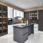 Modern Design Customized Black Melamine MDF Modular Kitchen Cabinets