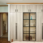 PVC Surface E0E1 Glass Door Closet Indoor Furniture Set For Bedroom
