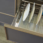 Melamine Board Villa 16mm Luxury Kitchen Cabinet With Quartz