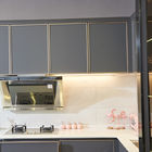 Melamine Board Villa 16mm Luxury Kitchen Cabinet With Quartz