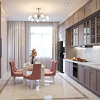 Custom Waterproof Modular Kitchen Cabinets Handleless Kitchen Cabinets With Soft Closing Hinges