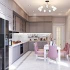 Custom Waterproof Modular Kitchen Cabinets Handleless Kitchen Cabinets With Soft Closing Hinges