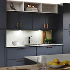 Country Kitchen Cabinets Matte Face Blue Color Tall  PVC Kitchen Cabinet
