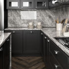 Black Free Standing Kitchen Cabinets Waterproof With Island PVC Kitchen Cabinets