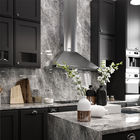 Black Free Standing Kitchen Cabinets Waterproof With Island PVC Kitchen Cabinets