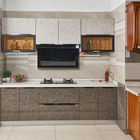 Interior Nordic Style Modular Kitchen Cabinets Quartz Stone Counter Top