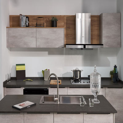 Ready To Assemble ODM 22mm Modular Kitchen Cabinets Grey Melamine Kitchen Cabinets
