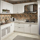 White Villa Kitchen Cabinet With Marble Design Countertop PVC Kitchen Cabinets