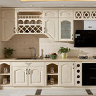European Style Oak Solid Wood Kitchen Cabinets Waterproof Easy Clean