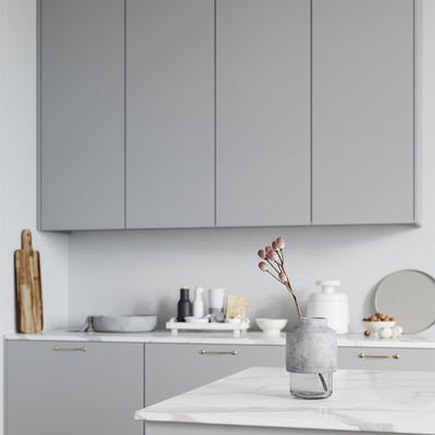 PVC Modern Minimalist Kitchen Cabinets Italy Stylish Joinery White