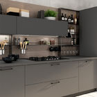 Black Built In Laminate PVC Kitchen Cabinets
