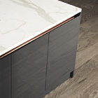 Solid Wood Grey Stone E0E1 Lacquer Finish Kitchen Cabinets Antique Style