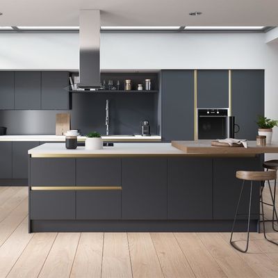 Modern Euro E1 PVC Melamine Island PVC MDF Kitchen Cabinets