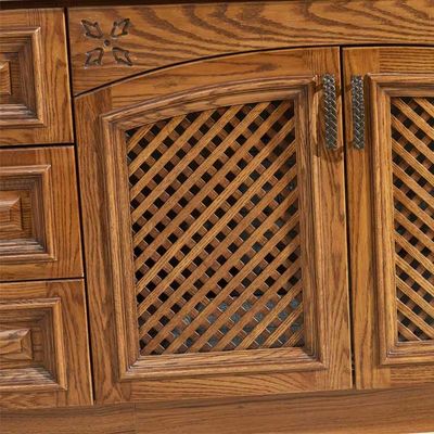 Brown Finished Cabinet Door Panels Wooden Decorative Resin Cupboard