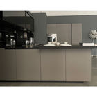 Handleless Light Gray Glossy PVC Kitchen Cabinet Modern Kitchen Cabinets