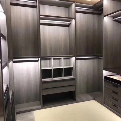 Modern Walk In Closet Furniture MDF Drawer 2.4m Bed Room Wardrobe Closets