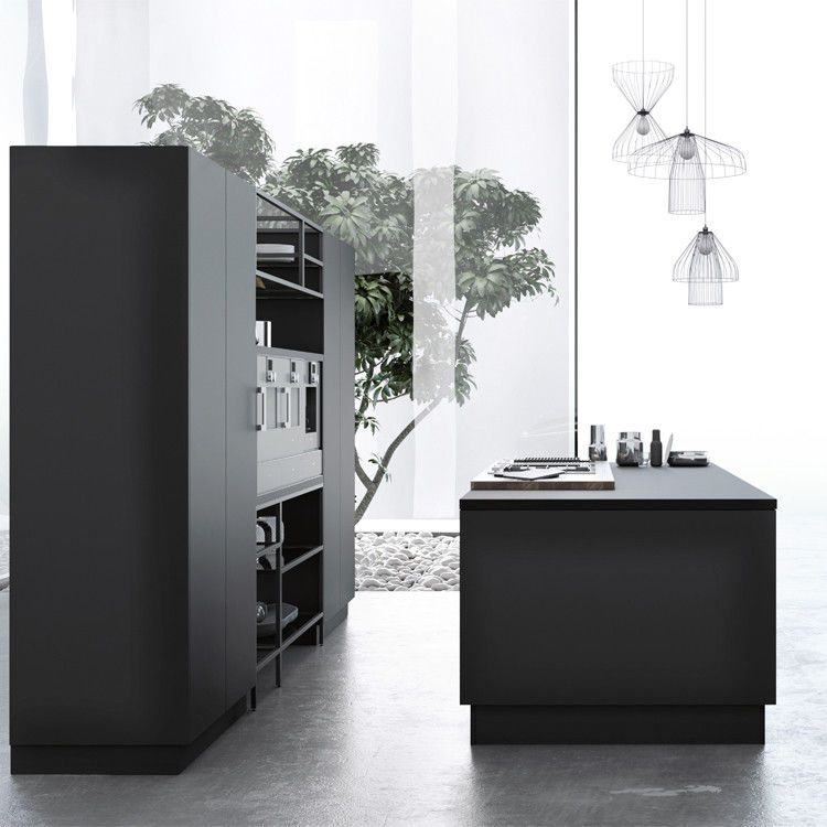 Black Matte Laminate Sheet Kitchen Cabinets Furniture Modular Kitchen Cabinets