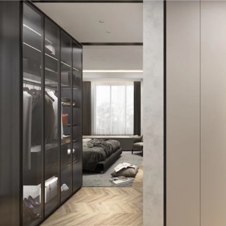ODM Glass Door Wardrobes Amoire Closet Plywood For Home