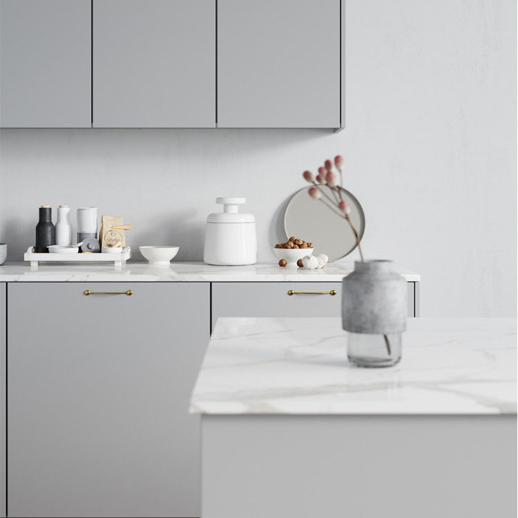 PVC Modern Minimalist Kitchen Cabinets Italy Stylish Joinery White