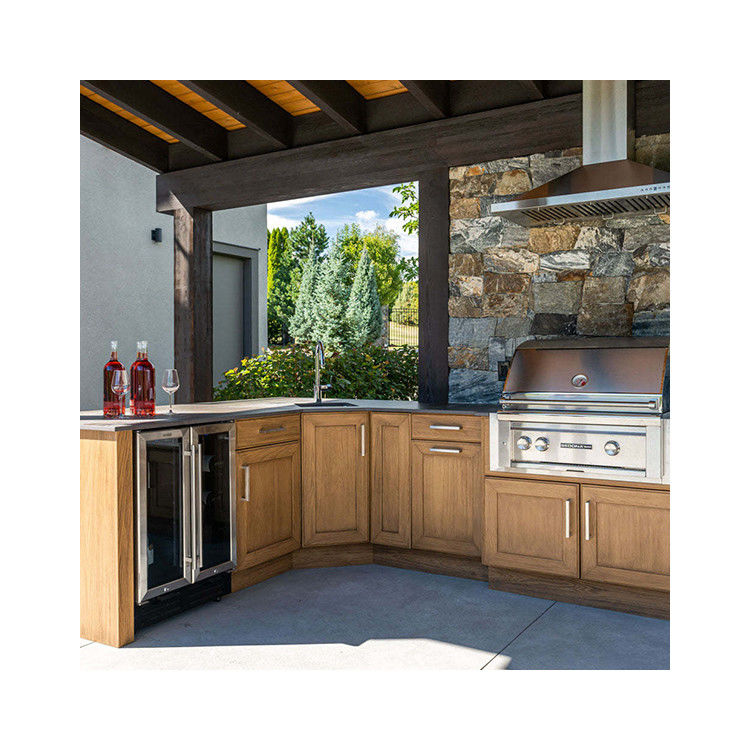 PVC Stainless Steel Outdoor Kitchen Cabinets Modern Design